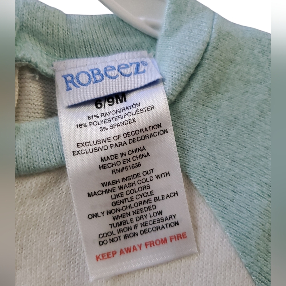 Robeez Luxe Graphic Unicorn Lounge 2 Piece Set Mint and White NWT Size: 6-9m - Picture 8 of 10